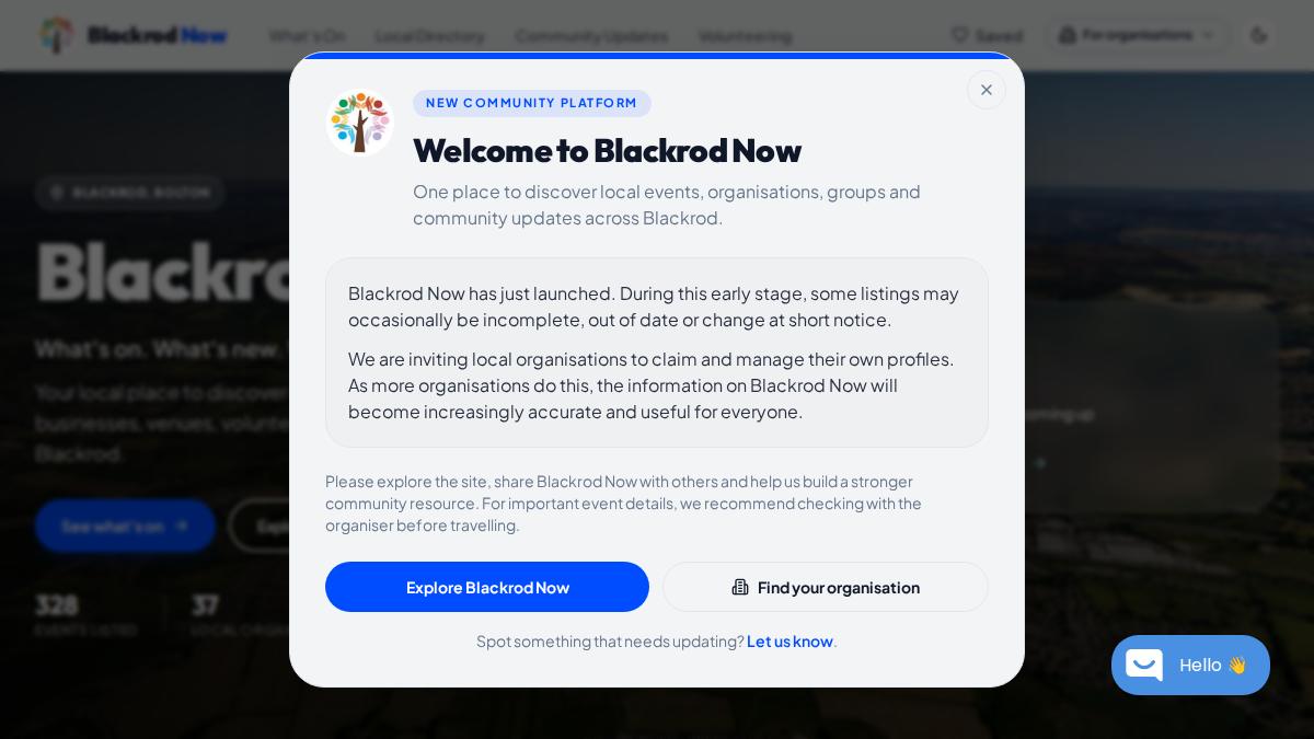 Blackrod Now homepage preview