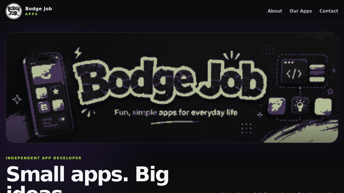 Bodge Job homepage preview